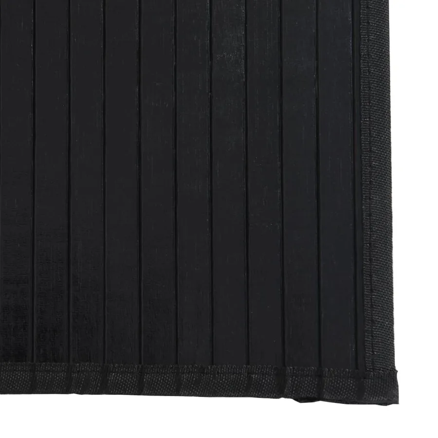 Tapis rectangulaire noir 100x400 cm bambou - 6
