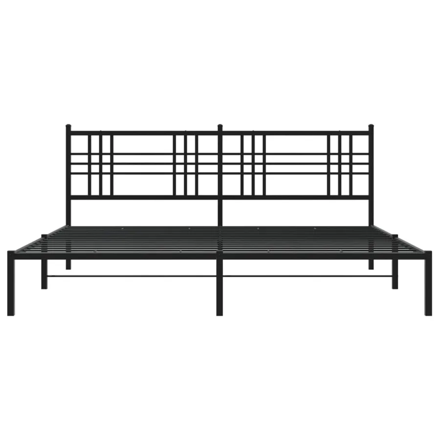 Cadre de lit métal sans matelas avec tête de lit noir 183x213cm - 4