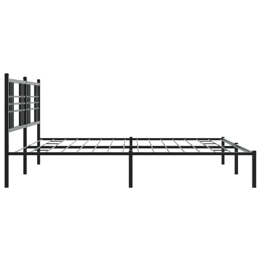 Cadre de lit métal sans matelas avec tête de lit noir 183x213cm - 5
