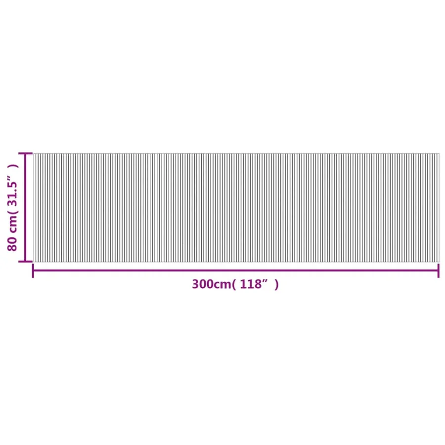 Tapis rectangulaire naturel clair 80x300 cm bambou - 8