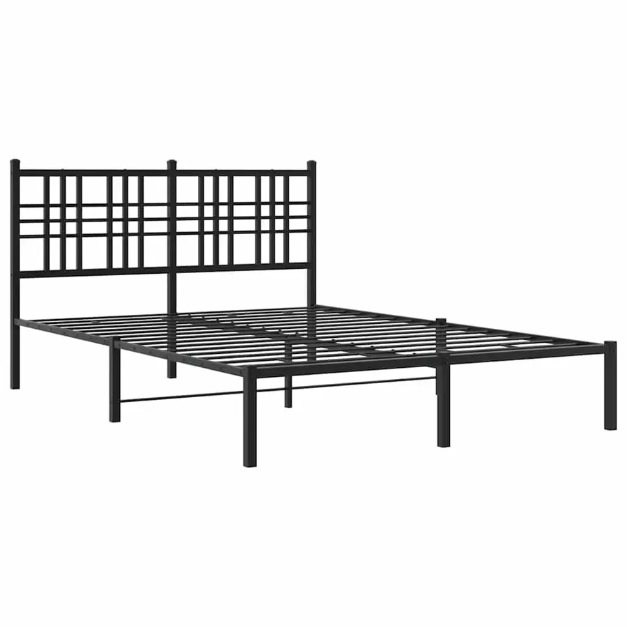 Cadre de lit métal sans matelas avec tête de lit noir 120x200cm - 3