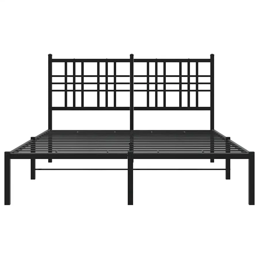 Cadre de lit métal sans matelas avec tête de lit noir 120x200cm - 4