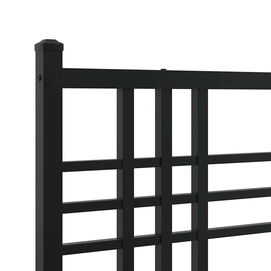 Cadre de lit métal sans matelas avec tête de lit noir 120x200cm - 7