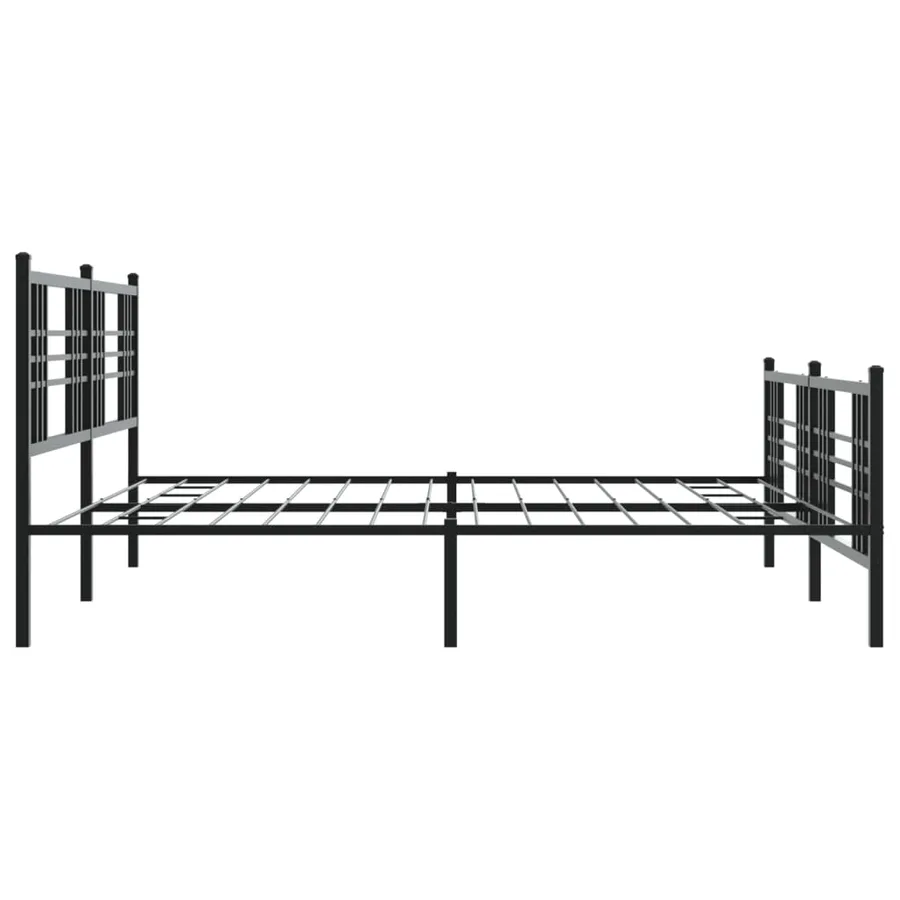 Cadre de lit métal sans matelas avec pied de lit noir 193x203cm - 5