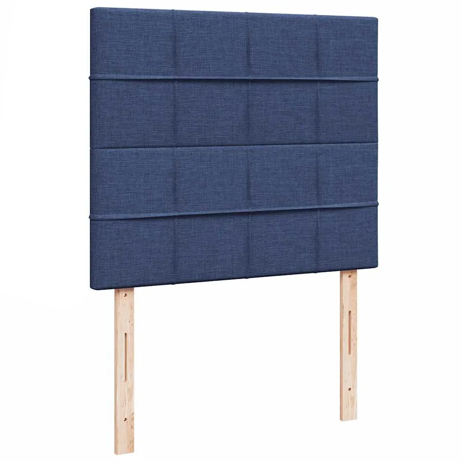 Sommier à lattes de lit matelas et LED bleu 120x190 cm tissu - 9