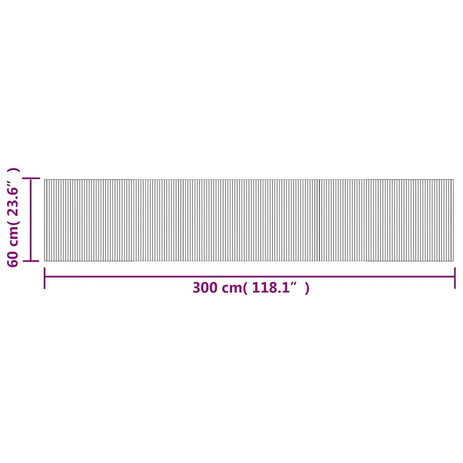 Tapis rectangulaire marron 60x300 cm bambou - 8
