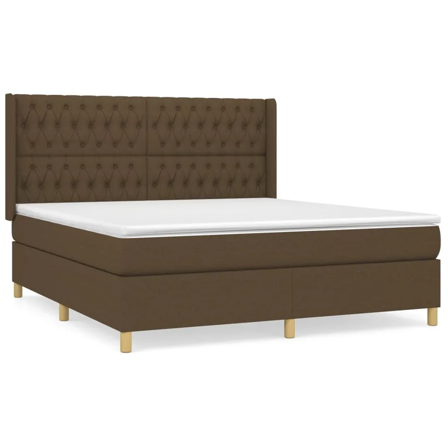 Sommier à lattes de lit avec matelas Marron foncé 180x200 cm - 2