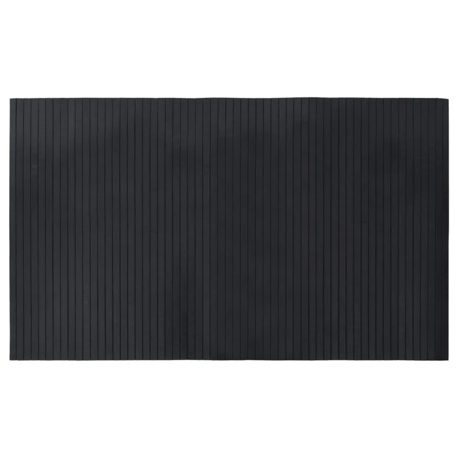Tapis rectangulaire noir 60x100 cm bambou - 2