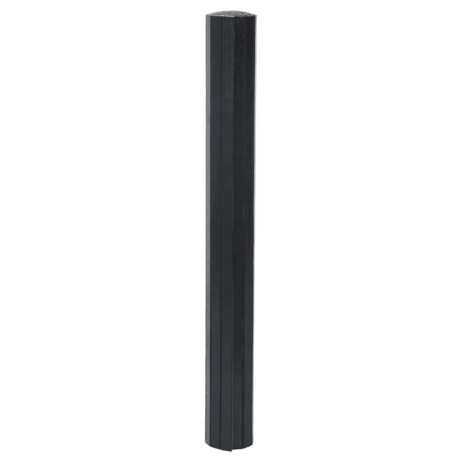 Tapis rectangulaire noir 60x100 cm bambou - 3