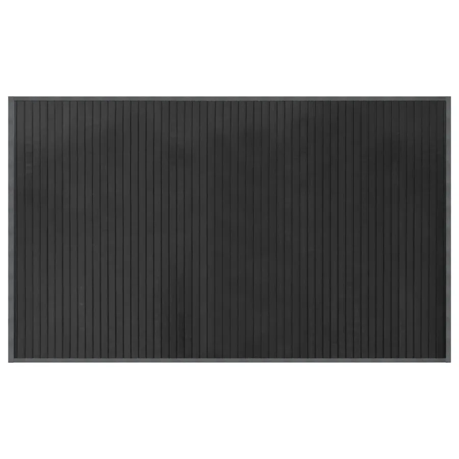 Tapis rectangulaire gris 60x100 cm bambou - 2