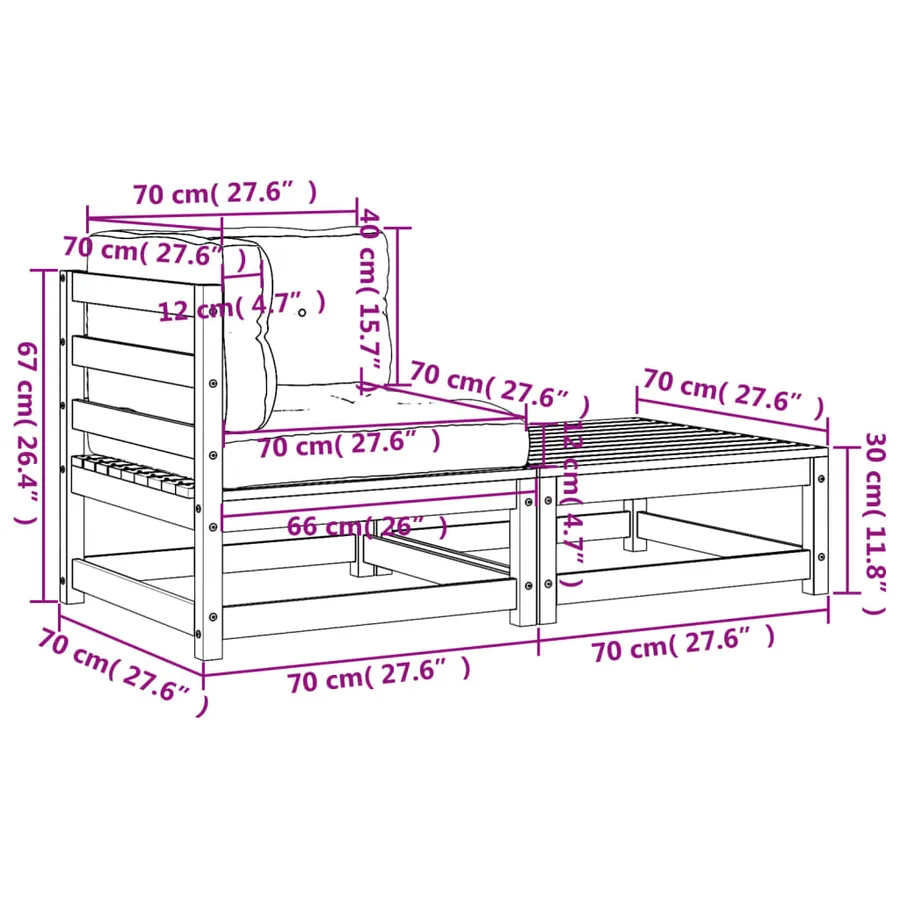 Canapé d'angle de jardin avec coussins et repose-pieds - 11
