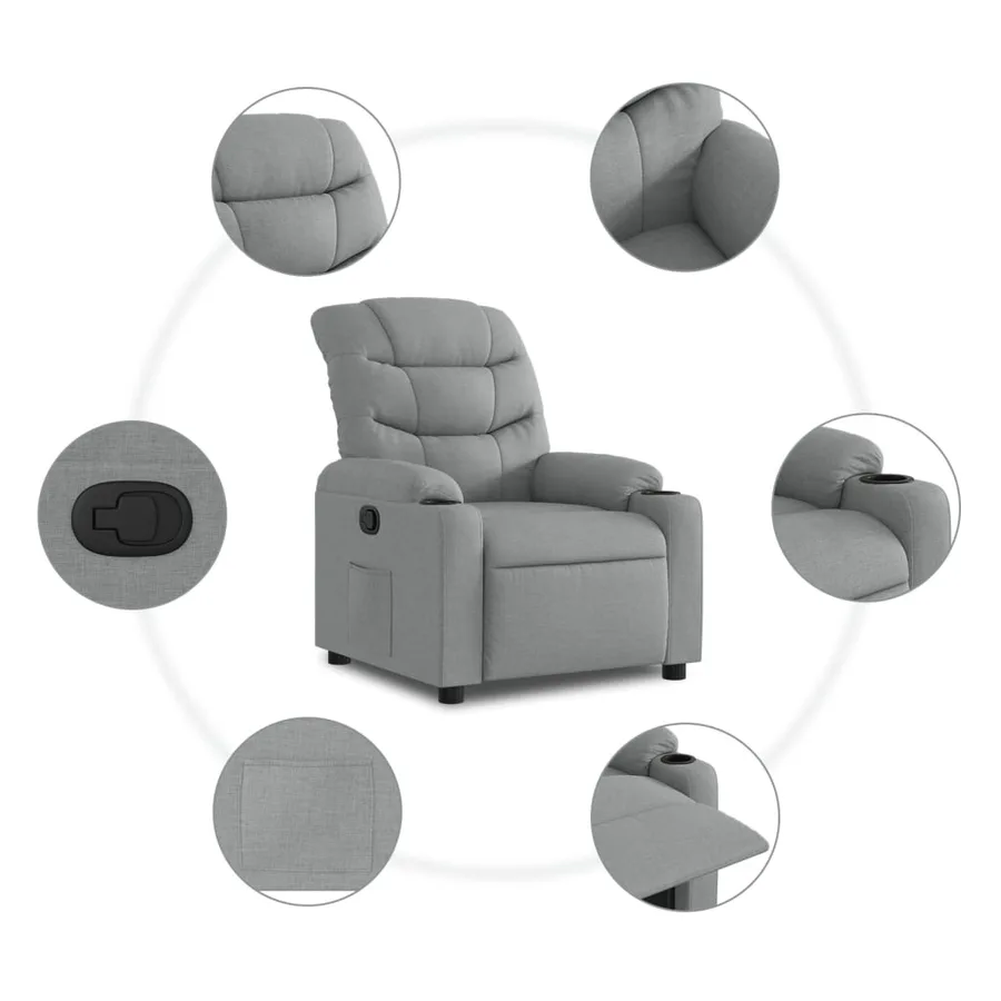 Fauteuil inclinable Gris clair Tissu - 5