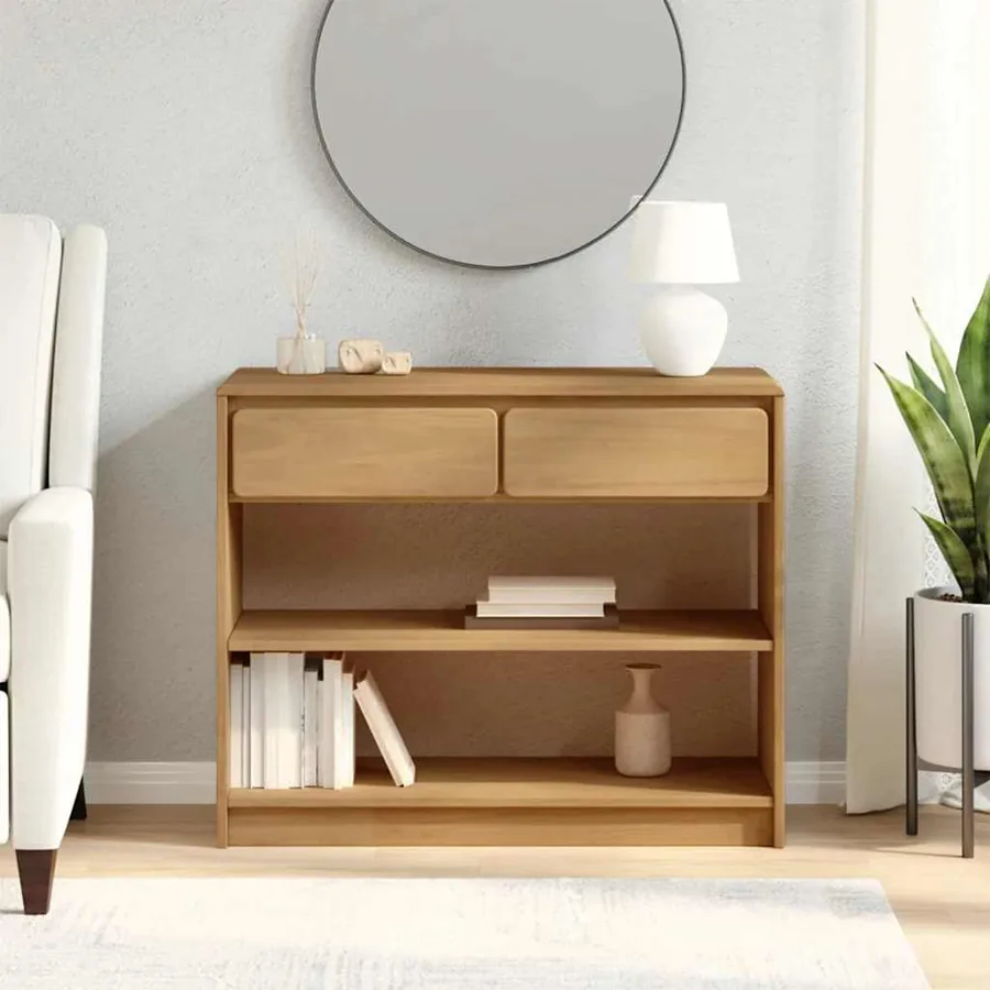 Table console SAUDA chêne 89,5x36,5x73 cm bois de pin massif