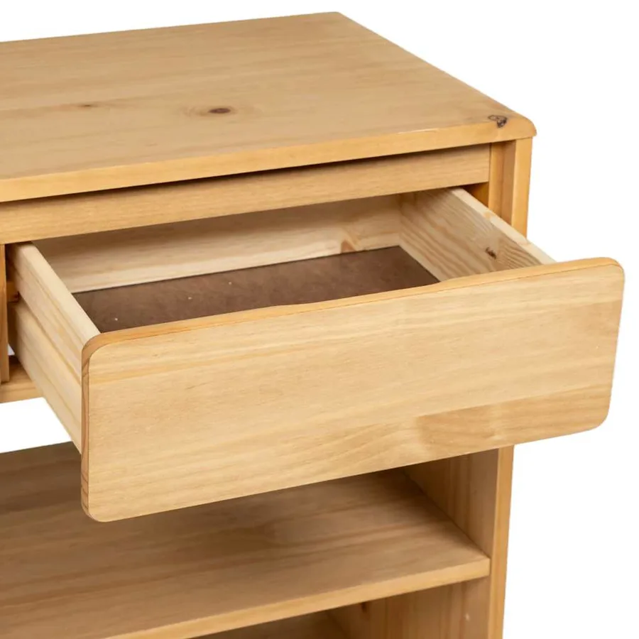 Table console SAUDA chêne 89,5x36,5x73 cm bois de pin massif - 7