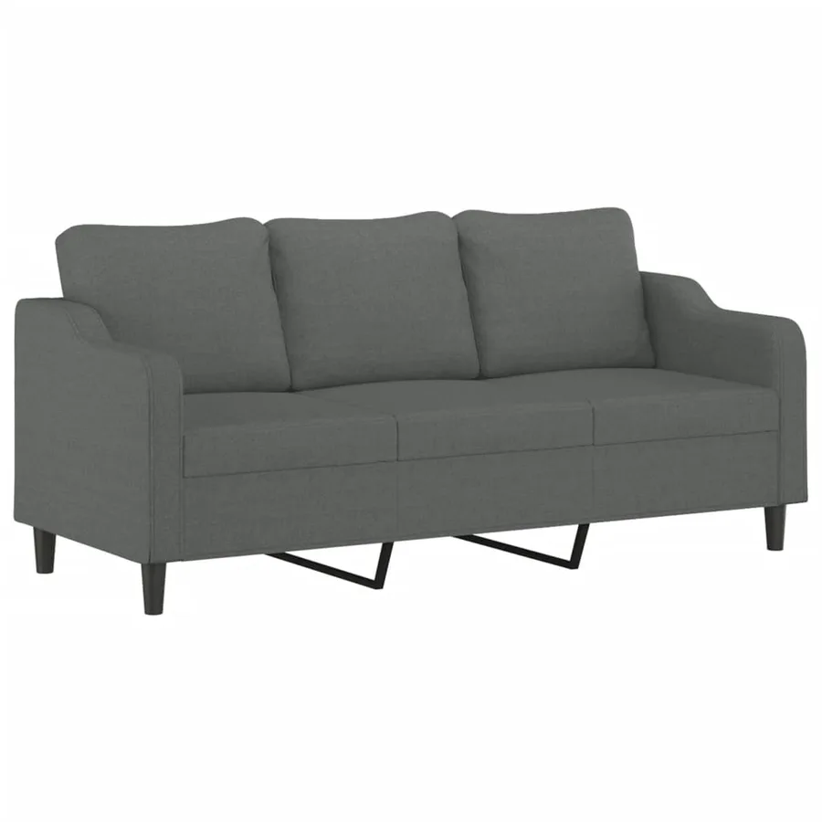 Canapé à 3 places Gris foncé 180 cm Tissu - 2