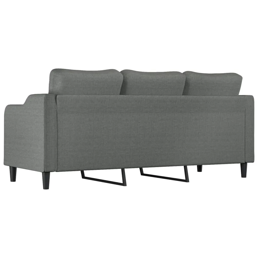 Canapé à 3 places Gris foncé 180 cm Tissu - 5