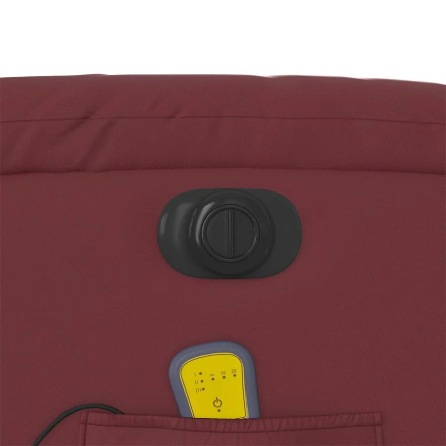 Fauteuil de massage inclinable électrique rouge bordeaux - 12
