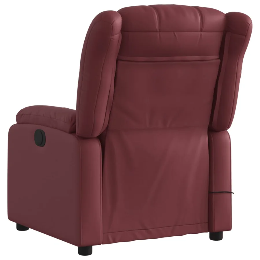 Fauteuil de massage inclinable électrique rouge bordeaux - 5