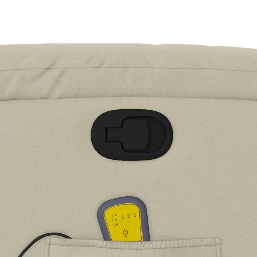 Fauteuil de massage inclinable crème similicuir - 10