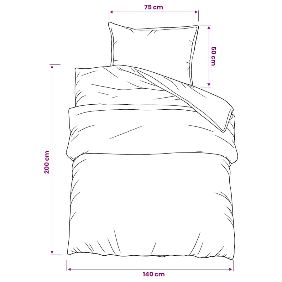 Ensemble de housse de couette gris foncé 140x200 cm Coton - 6