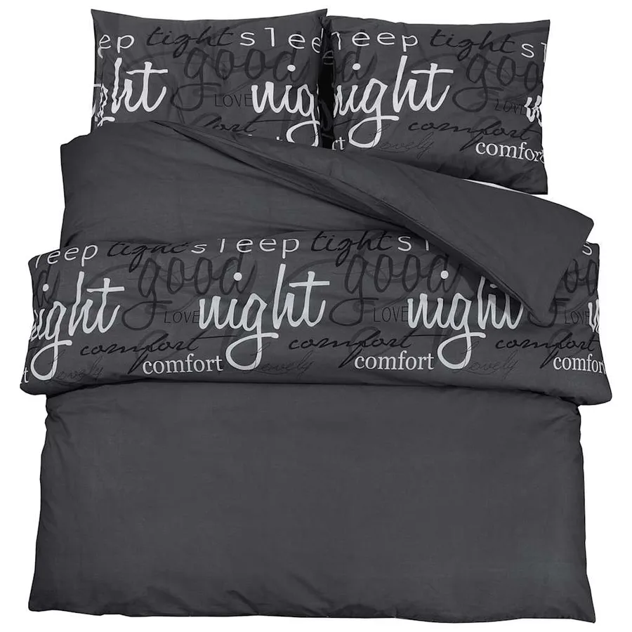 Ensemble de housse de couette Noir 200x220 cm Coton - 2
