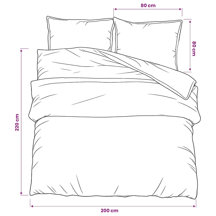 Ensemble de housse de couette Noir 200x220 cm Coton - 6