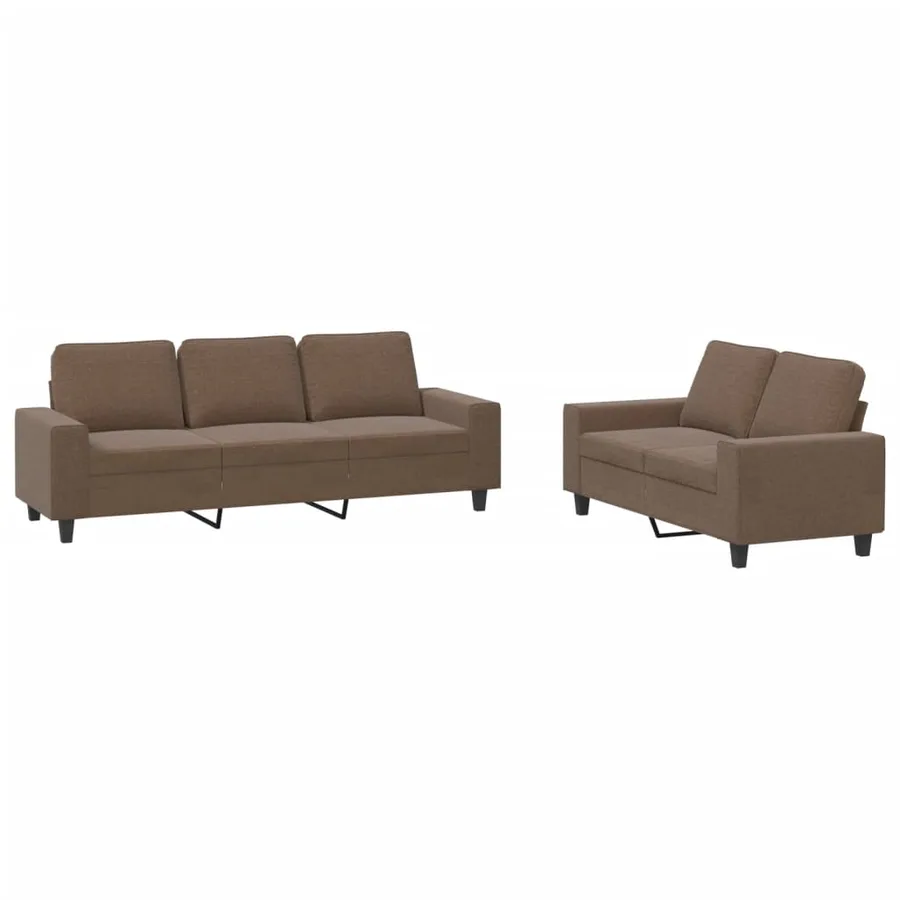 Ensemble de canapés 2 pcs marron tissu - 2