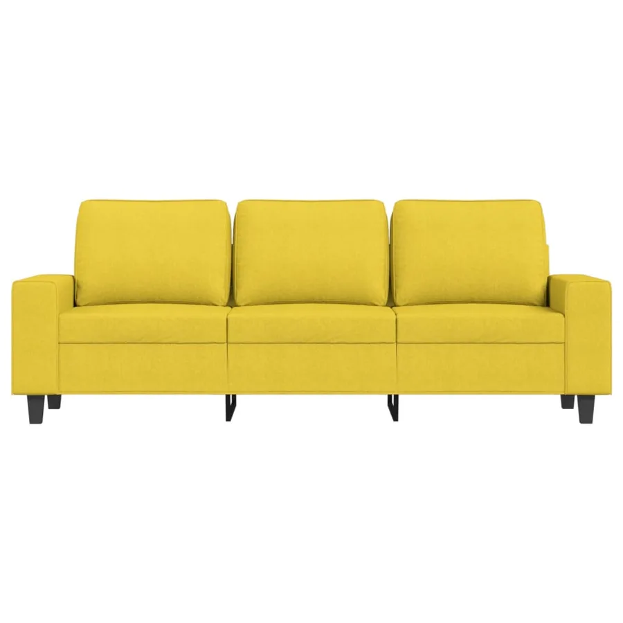Canapé à 3 places Jaune clair 180 cm Tissu - 3