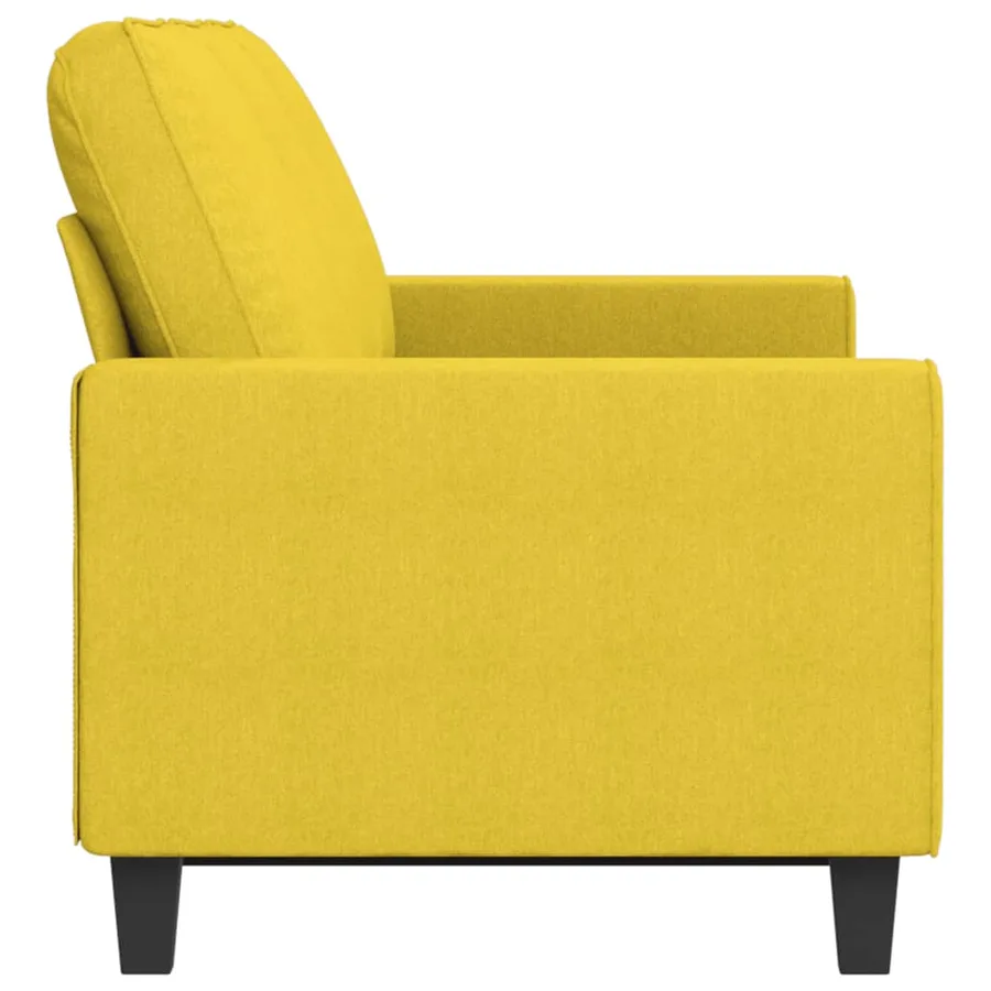 Canapé à 3 places Jaune clair 180 cm Tissu - 4