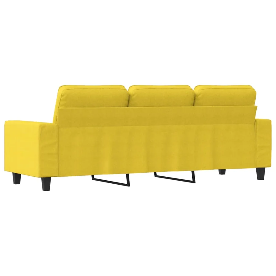 Canapé à 3 places Jaune clair 180 cm Tissu - 5