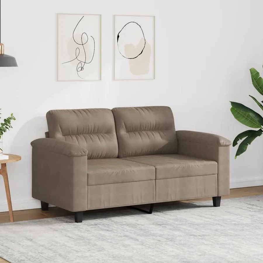 Canapé à 2 places Taupe 120 cm Tissu microfibre