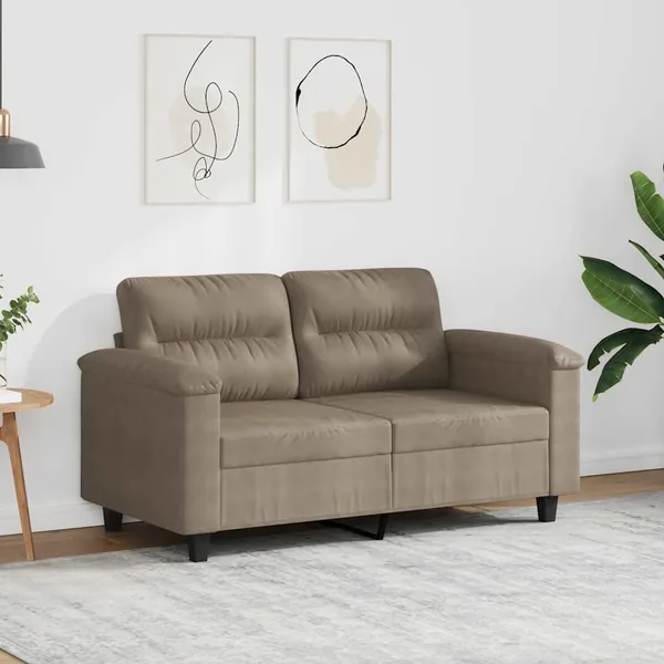 Canapé à 2 places Taupe 120 cm Tissu microfibre