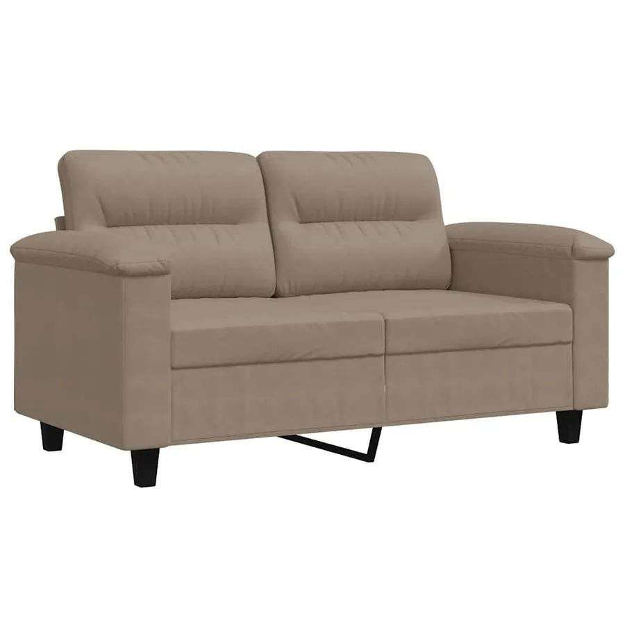 Canapé à 2 places Taupe 120 cm Tissu microfibre - 2