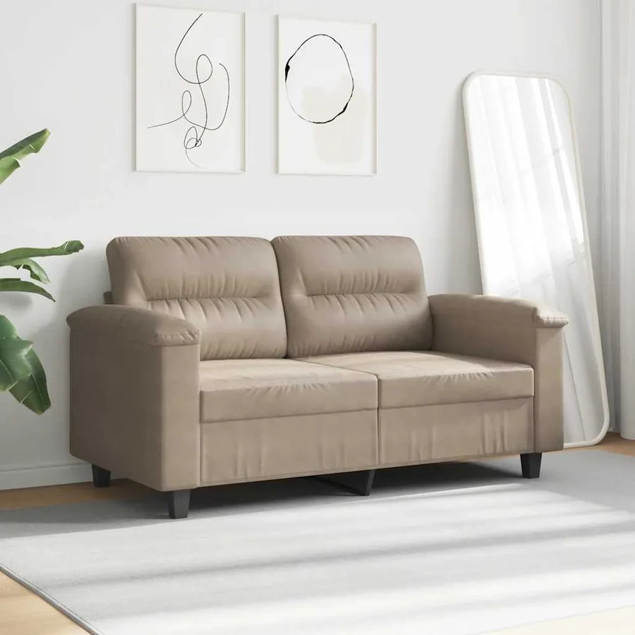 Canapé à 2 places Taupe 120 cm Tissu microfibre - 3
