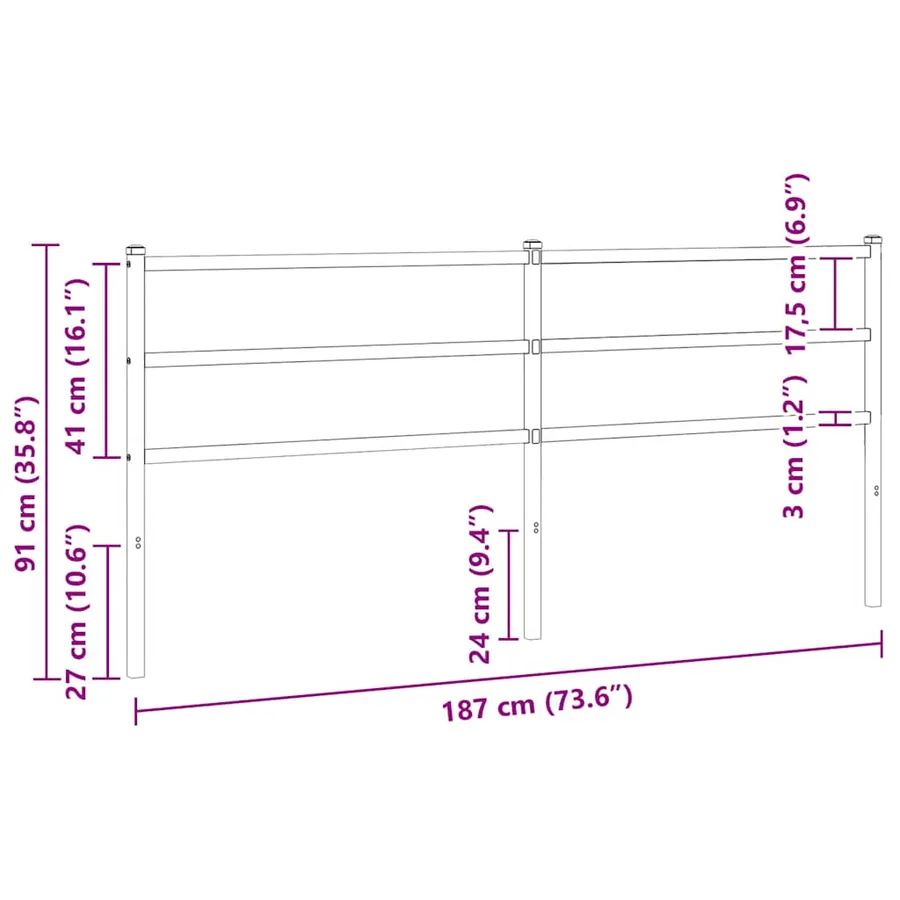 Tête de lit de remplacement métal blanc 180 cm - 5