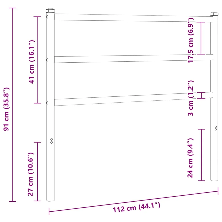Tête de lit de remplacement métal blanc 100 cm - 5