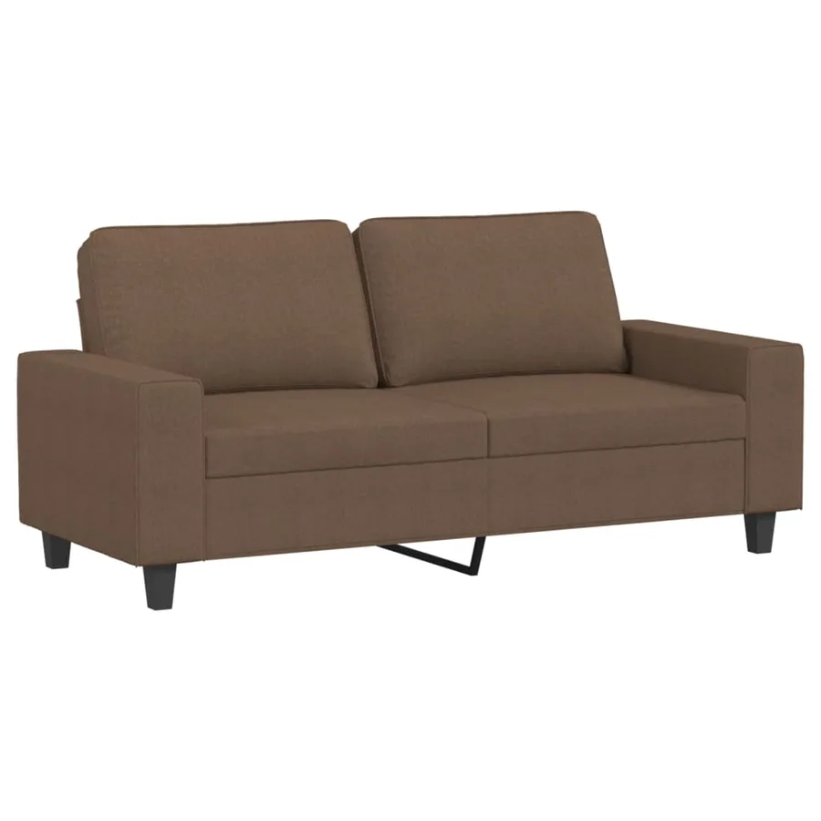 Canapé à 2 places Marron 140 cm Tissu - 2