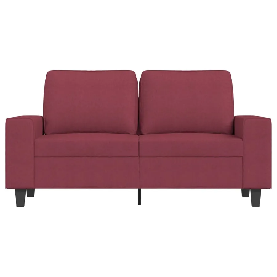 Canapé à 2 places Rouge bordeaux 120 cm Tissu - 3