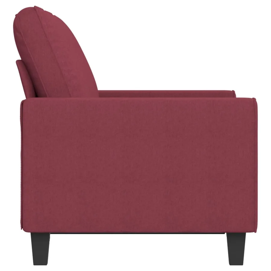 Canapé à 2 places Rouge bordeaux 120 cm Tissu - 4
