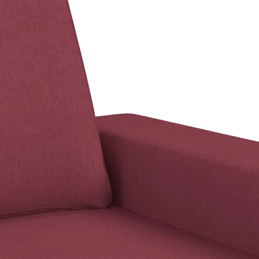 Canapé à 2 places Rouge bordeaux 120 cm Tissu - 6
