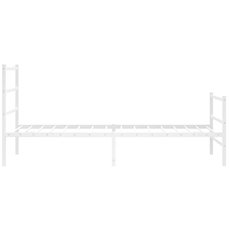 Cadre de lit métal sans matelas et pied de lit blanc 100x200 cm - 6
