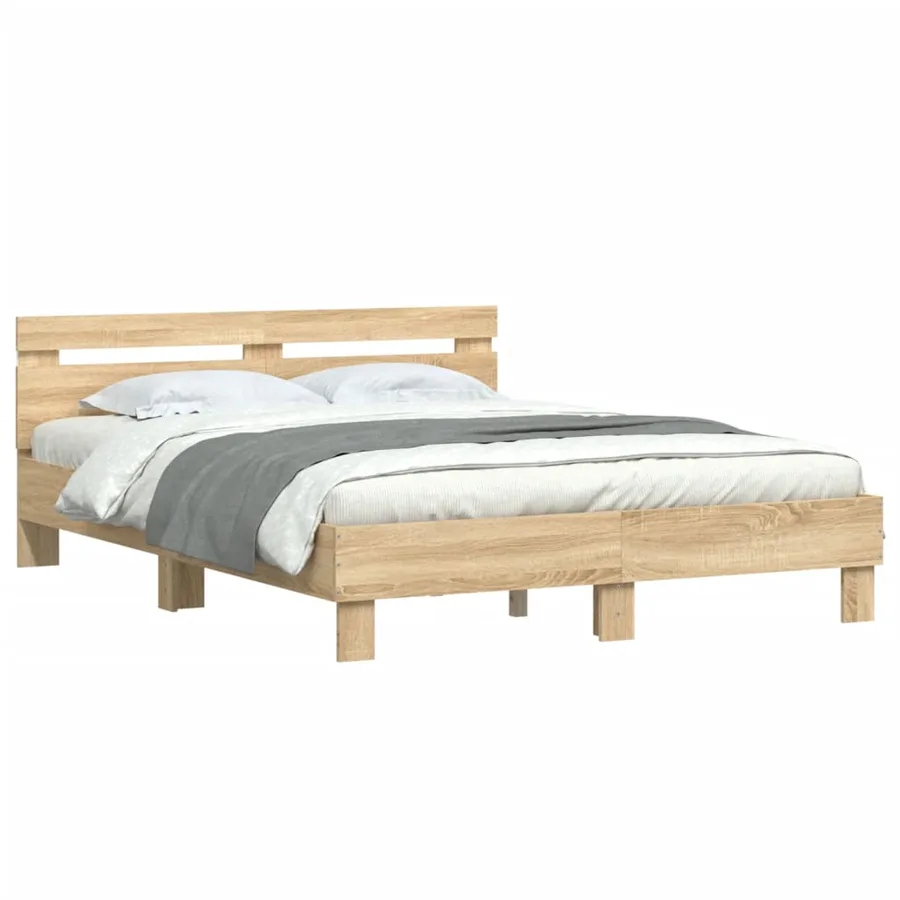 Cadre de lit avec LED sans matelas chêne sonoma 150x200 cm - 3