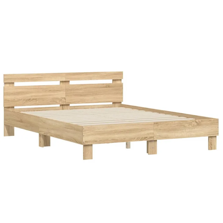 Cadre de lit avec LED sans matelas chêne sonoma 150x200 cm - 6