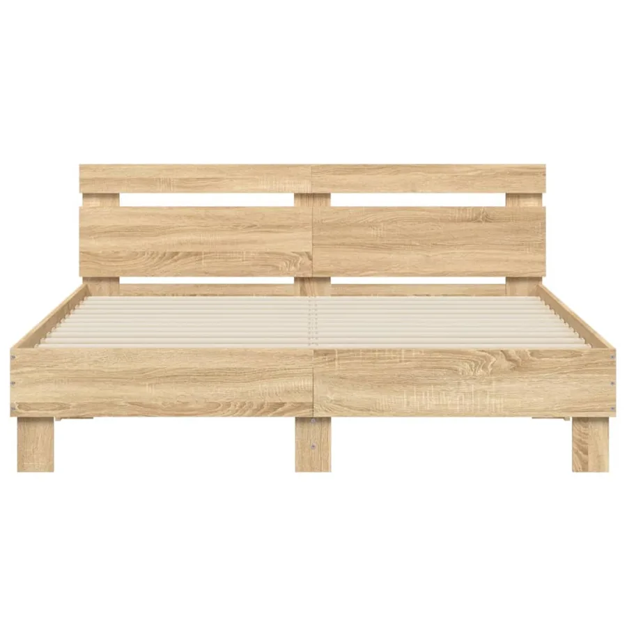 Cadre de lit avec LED sans matelas chêne sonoma 150x200 cm - 7