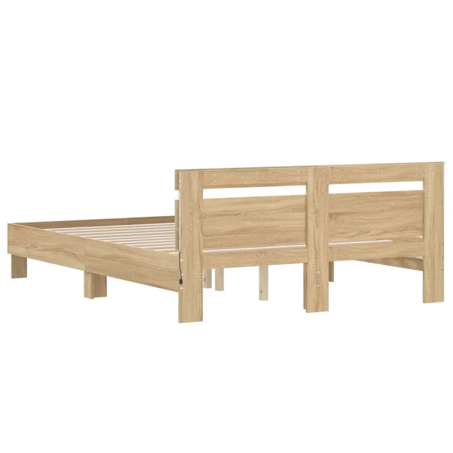 Cadre de lit avec LED sans matelas chêne sonoma 150x200 cm - 9