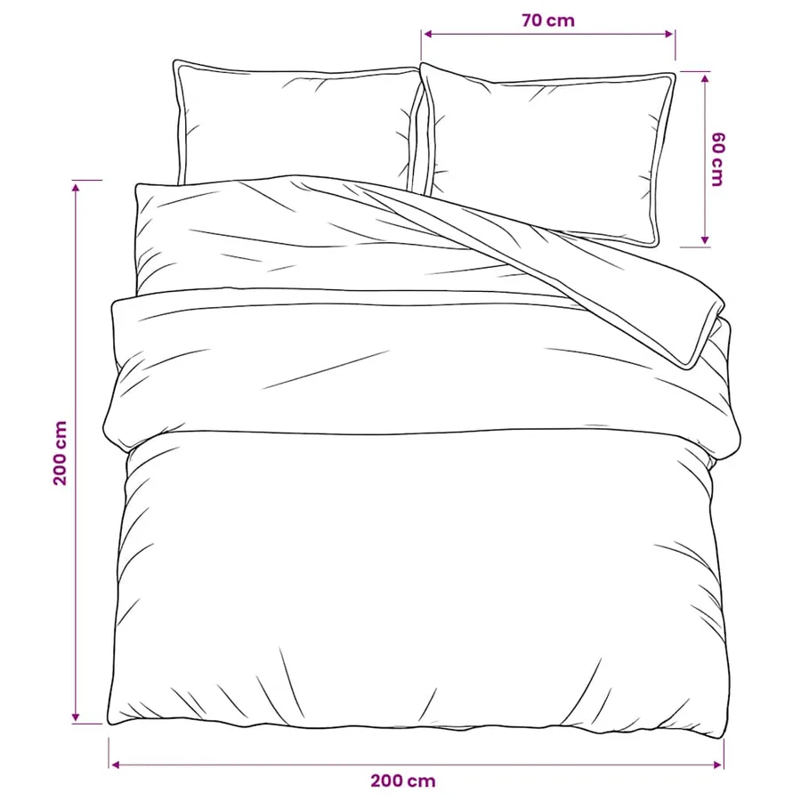 Ensemble de housse de couette Gris 200x200 cm Coton - 6