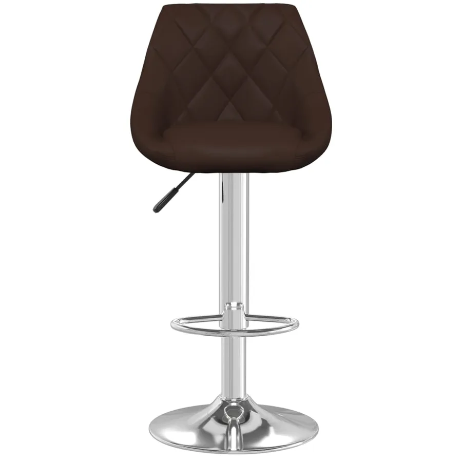 Tabourets de bar lot de 2 marron similicuir - 4