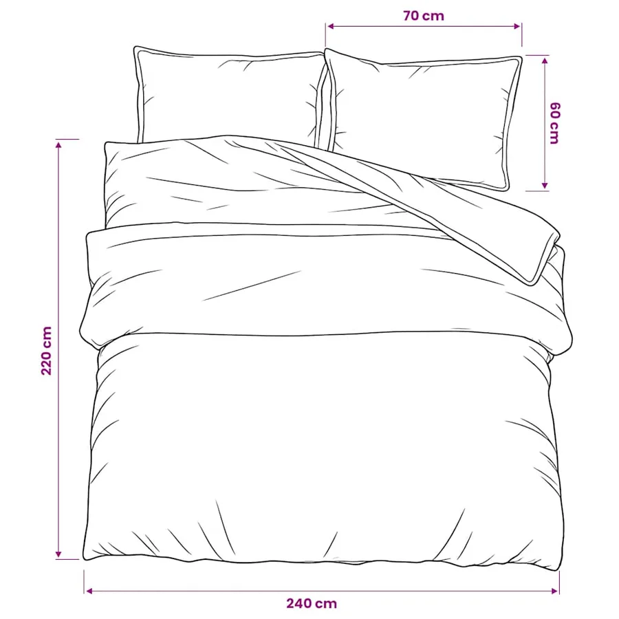 Ensemble de housse de couette Gris 240x220 cm Coton - 6