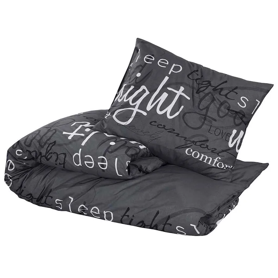 Ensemble de housse de couette Noir 200x200 cm Coton - 3