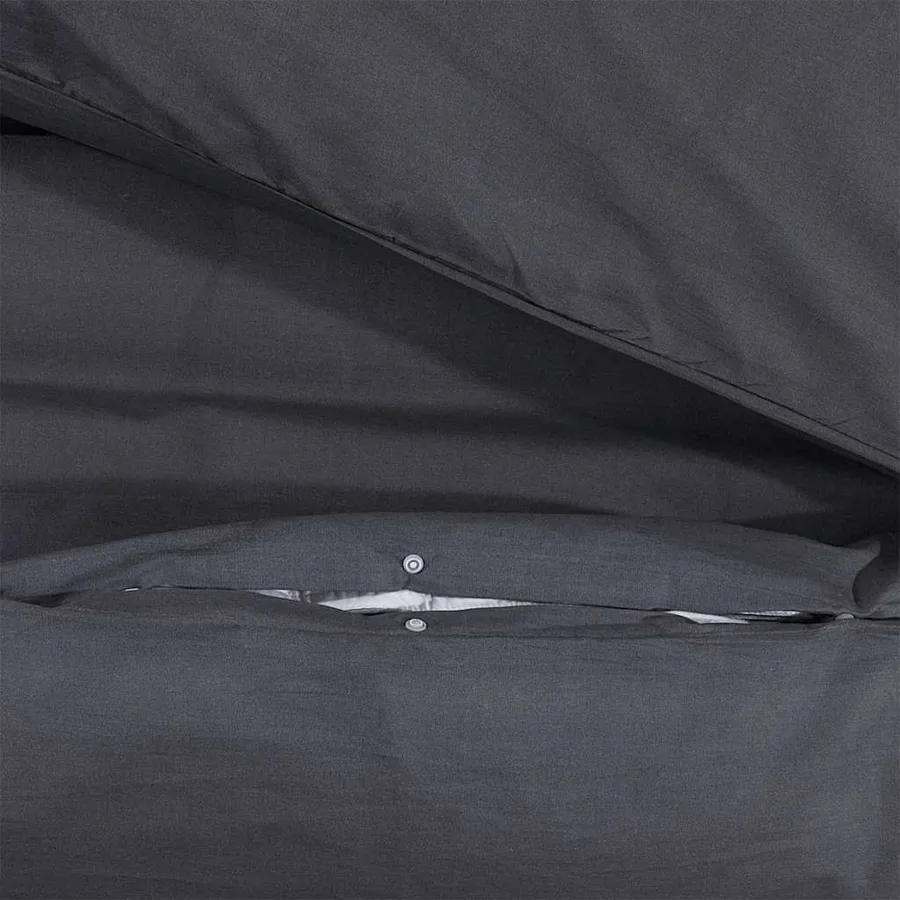 Ensemble de housse de couette Noir 200x200 cm Coton - 4